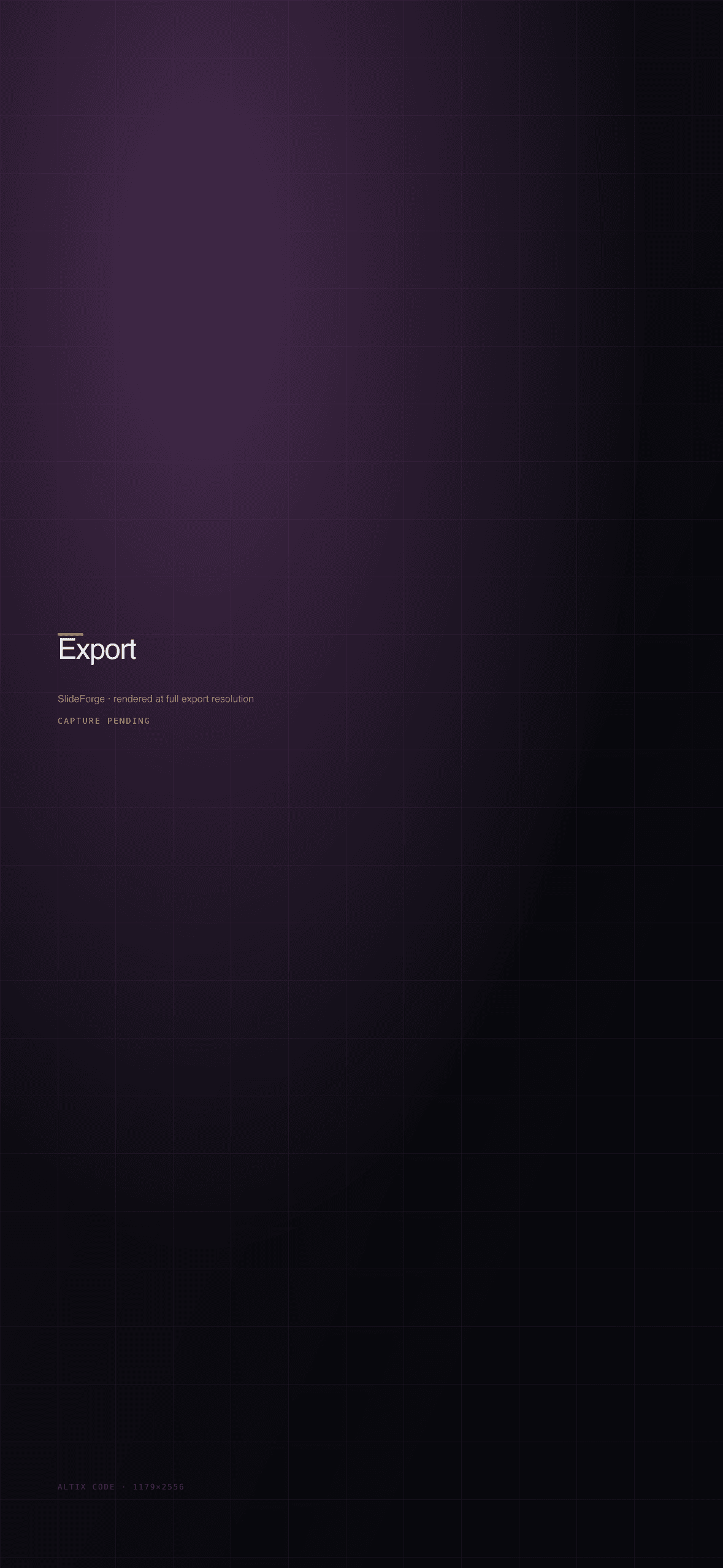 SlideForge export screen