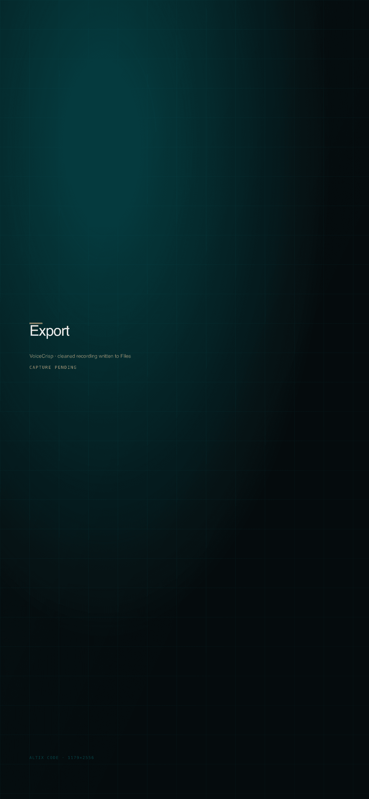 VoiceCrisp export screen